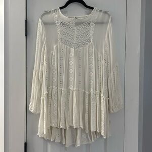 Free People White Lace Tunic